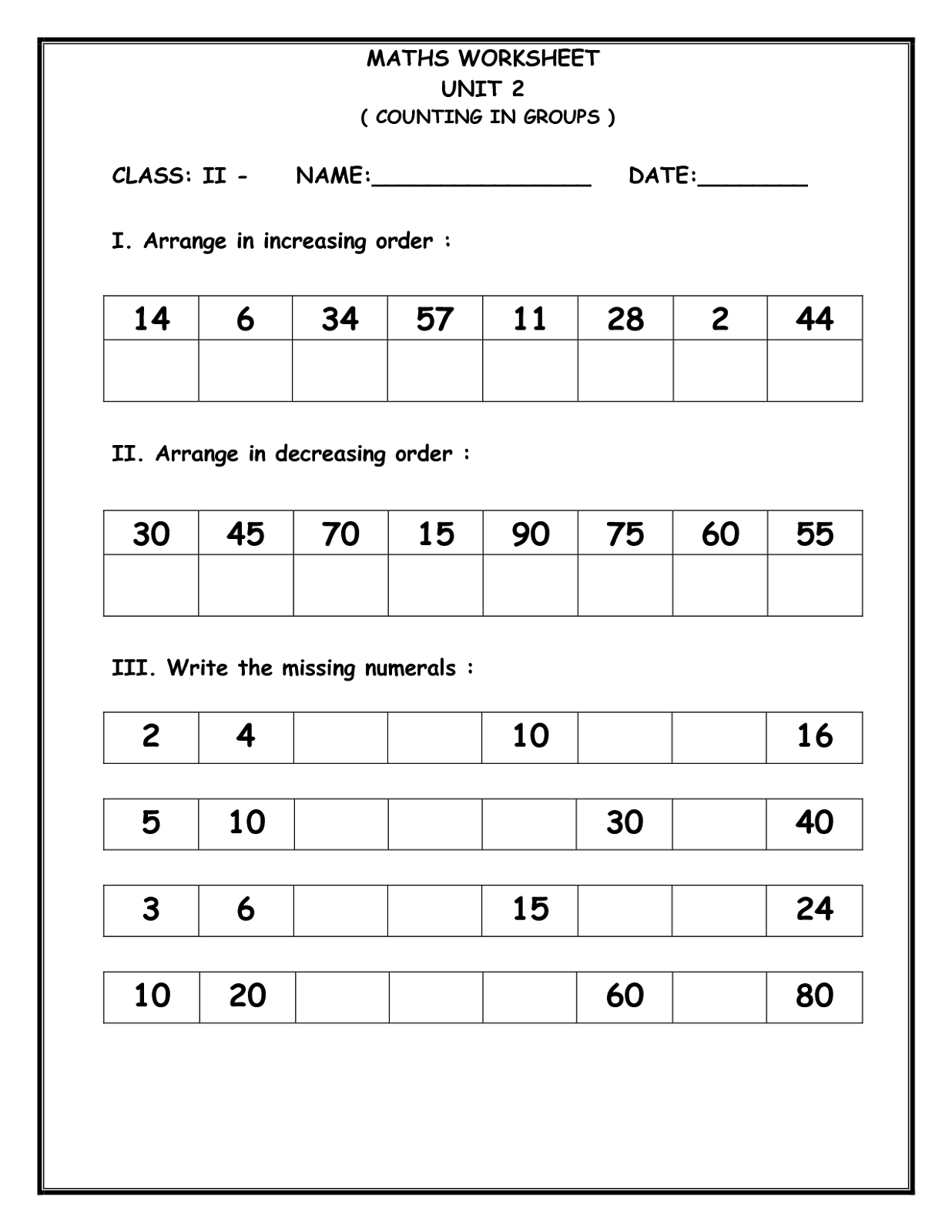 Free Printable Maths Worksheets Ks1 Counting Learning 
