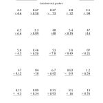 Free Printable Multiplying Decimals Worksheets