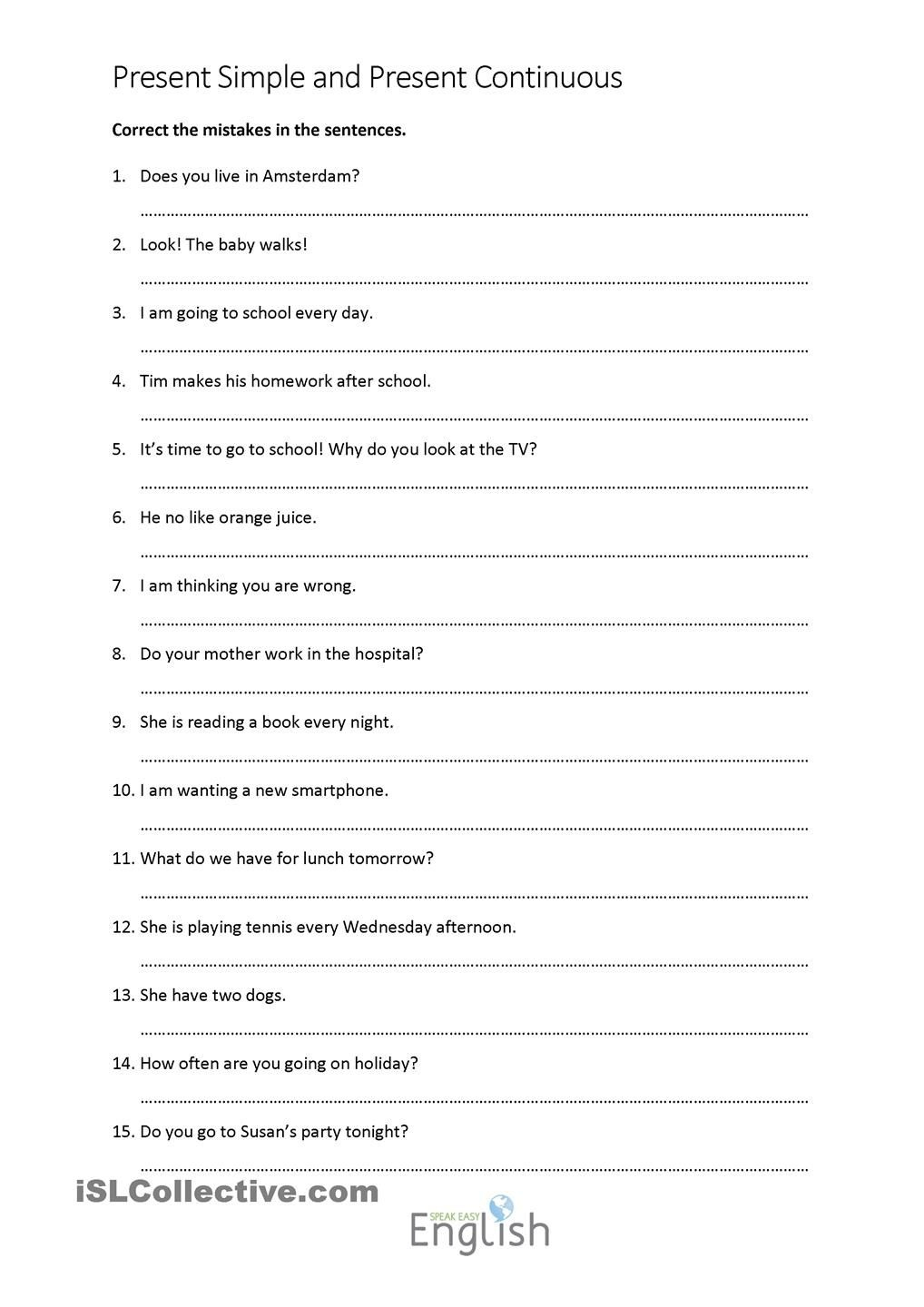 Free Printable Sentence Correction Worksheets Free 