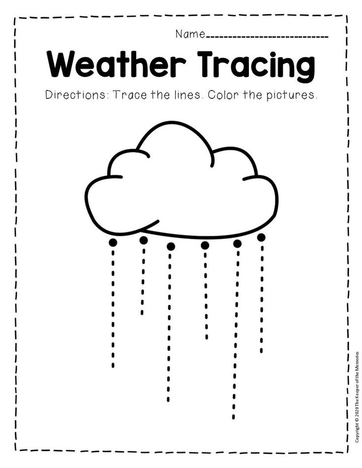 Free Printable Storm Clouds Tracing Weather Preschool 