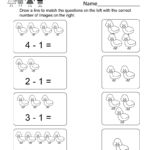 Free Printable Subtraction Worksheet For Kindergarten