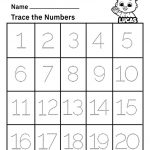 Free Printable Worksheets For Kids Tracing Numbers 1 20