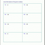 Free Worksheets For Prime Factorization Find Factors Of A