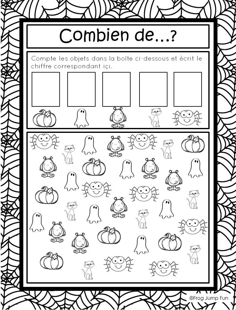 French Halloween Math Pack Travail De Maths Au Theme De 