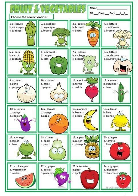 Fruits And Vegetables Worksheets Pdf Fruit Vegetables In 