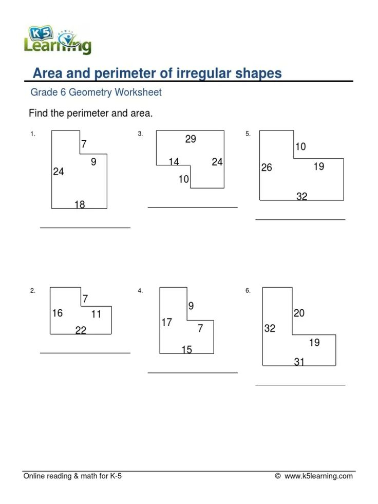 Geometry Shapes Worksheets Area And Perimeter Maths 