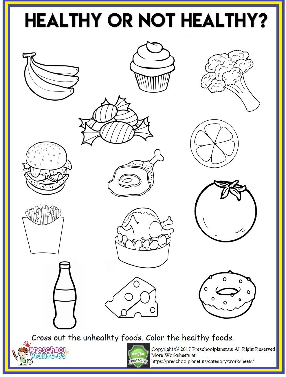 Healthy Food Worksheet Preschool Food Healthy And 