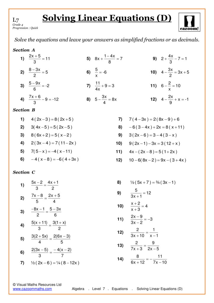 High School Algebra Worksheets With Answers Worksheets