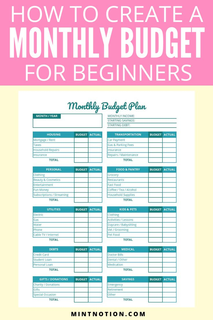 How To Create A Monthly Budget For Beginners In 2020 