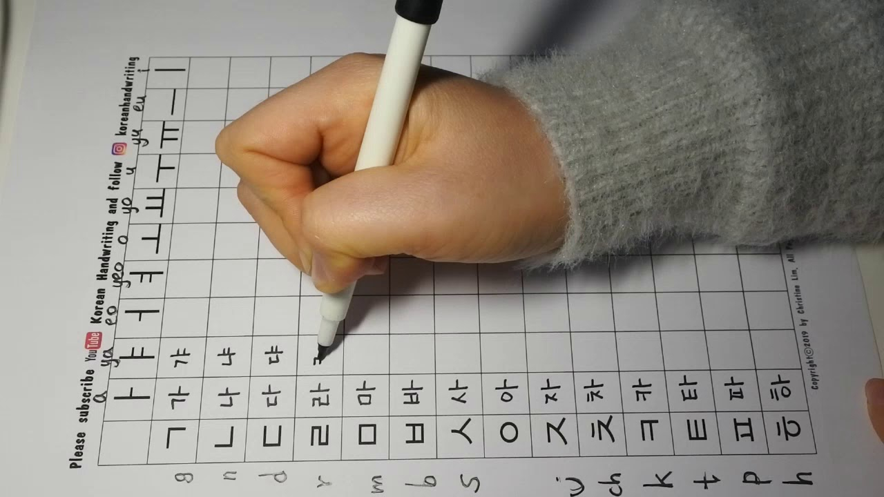 How To Write Korean Alphabet Hangul 14 Consonants And 10 