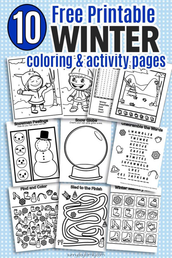 HUGE Pack Of Printable Winter Coloring Pages And Winter