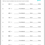 Hundreds Tens And Ones Worksheet With Answer Key Download