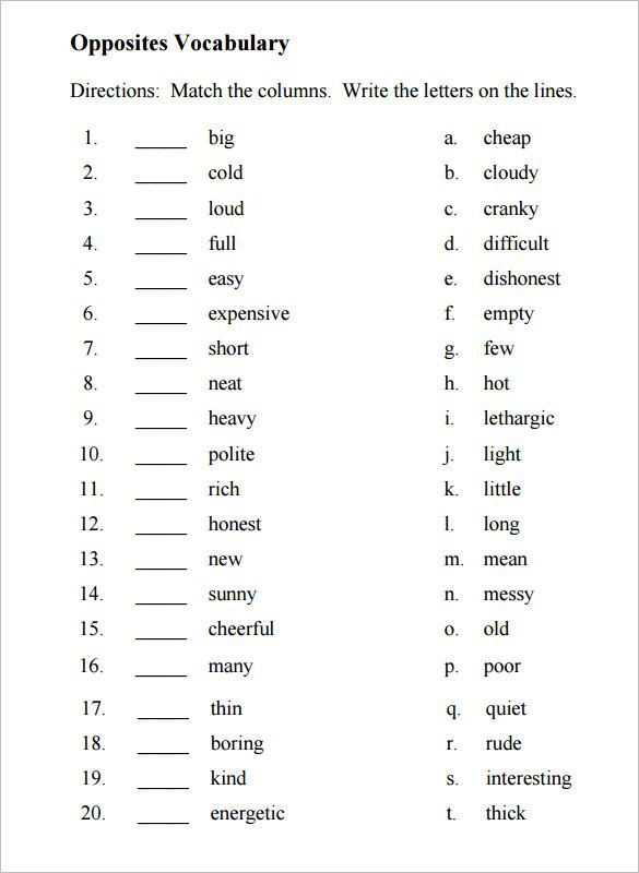 Image Result For Vocabulary Words Vocabulary Worksheets 
