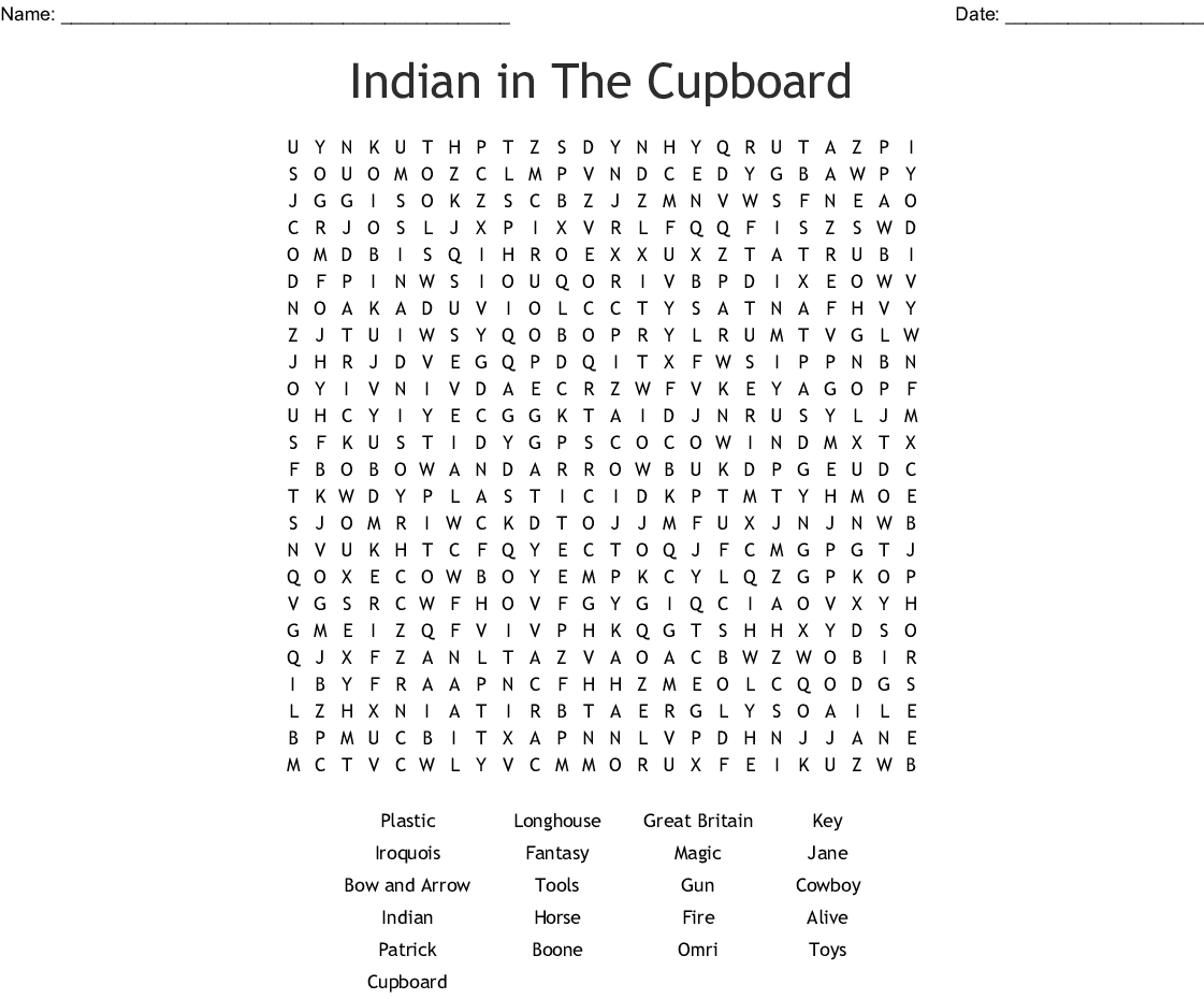 Indian In The Cupboard Free Printable Worksheets Free 