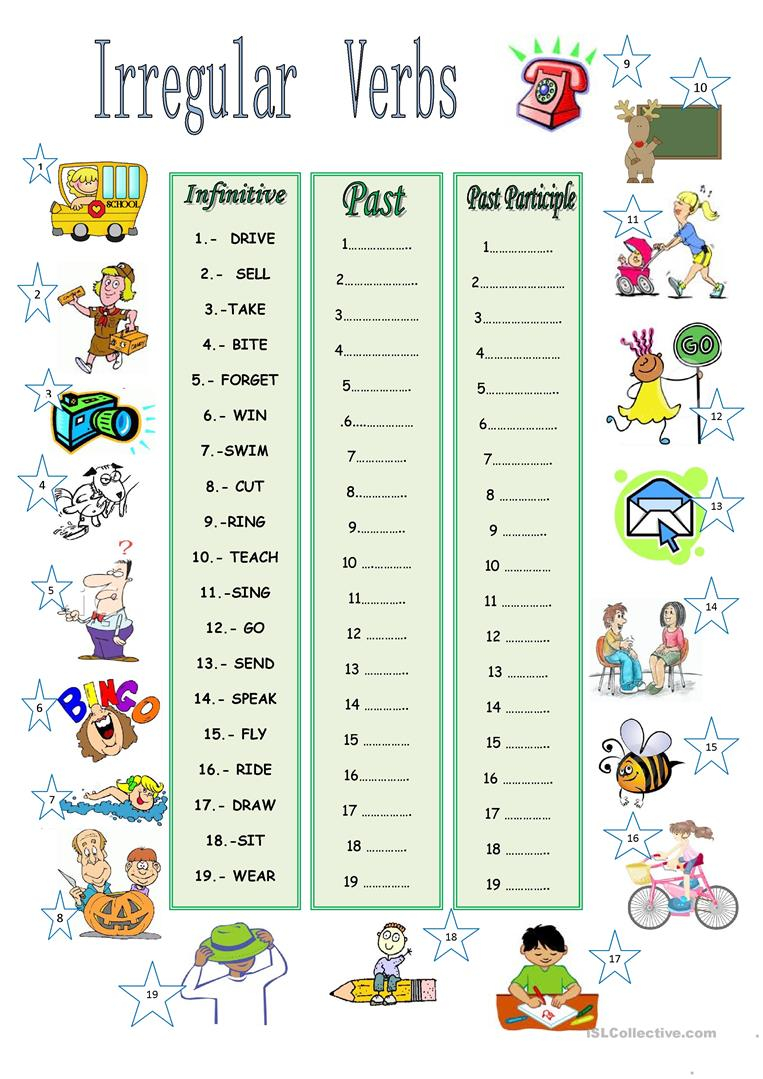 IRREGULAR VERBS Worksheet Free ESL Printable Worksheets 