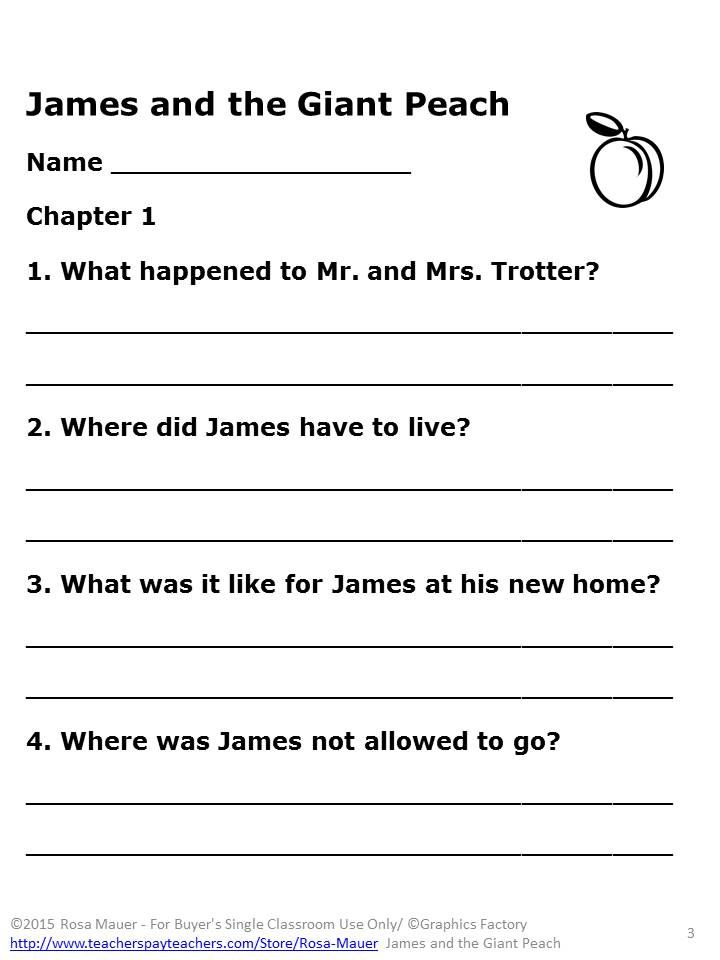 James And The Giant Peach Book Activities Distance 