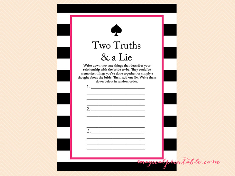 Kate Spade Inspired Bridal Shower Games Magical Printable