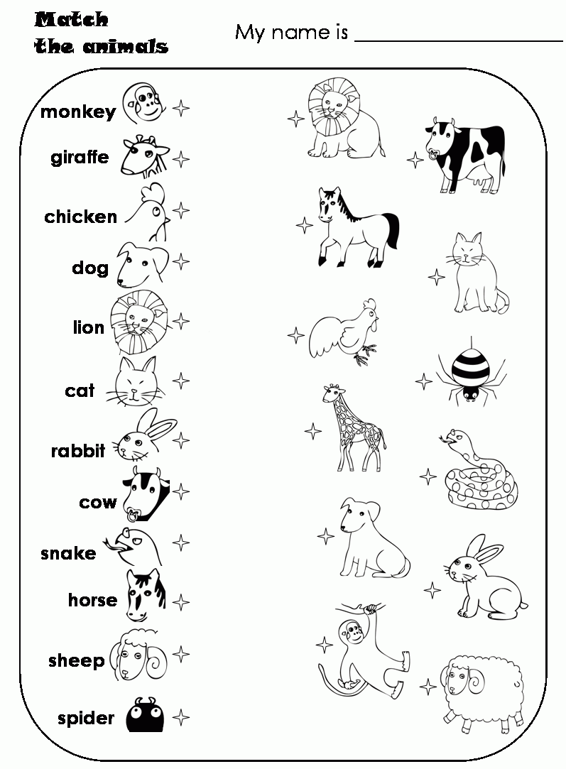 Kids Page Farm Animals Worksheet Download Free