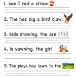 Kindergarten Aw Word Family Unscramble Words Worksheet