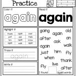 Kindergarten Reading Worksheets Sight Words Worksheets