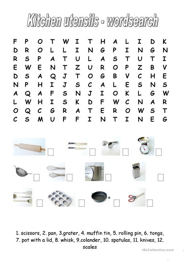 Kitchen Utensils Worksheet Free ESL Printable Worksheets 