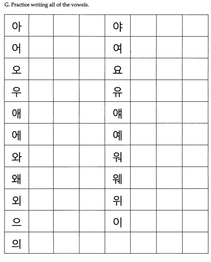 Korean Hangul Practice Sheet Korean Alphabet Worksheets 