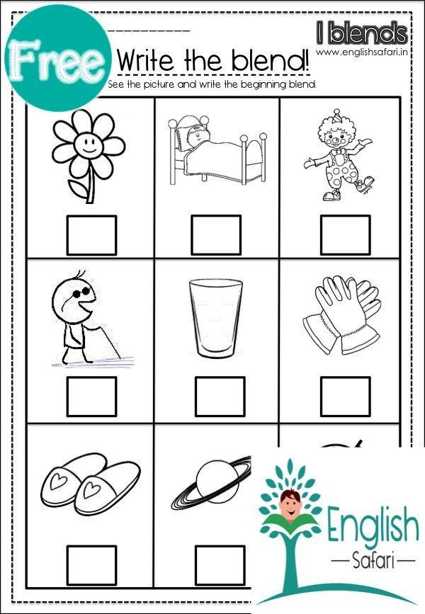 L Blends Worksheets For Kindergarten Phonics Blends 
