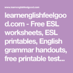 Learnenglishfeelgood Free ESL Worksheets ESL