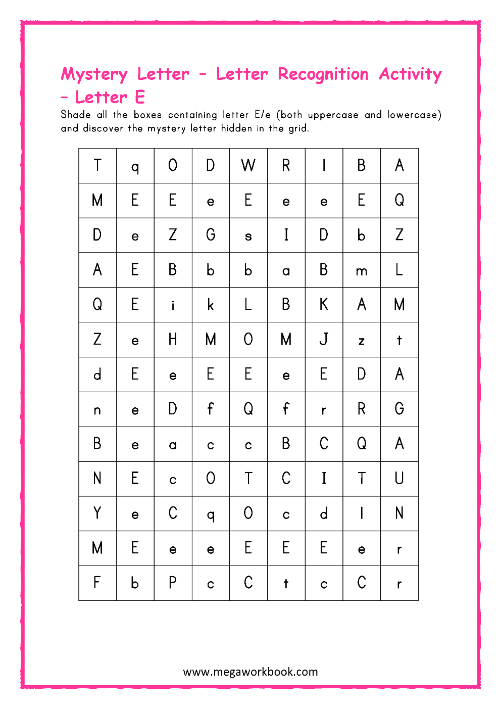 Letter E Activities Letter E Worksheets Letter E