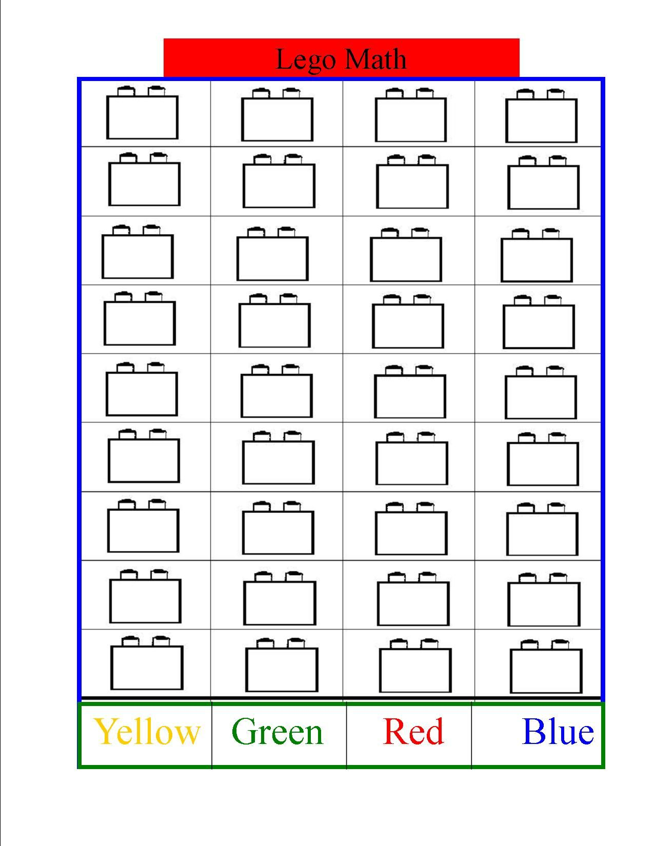 Love This Idea graphing Lego Colors Lego Math Math 