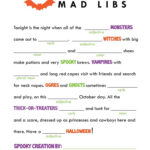 Mad Libs Halloween Worksheets Halloween School