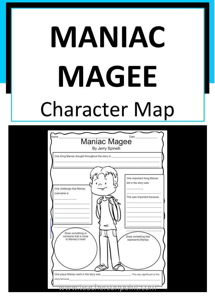 Maniac Magee Character Map English Teaching Resources