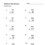 Math Addition Worksheet Free Printable Educational Worksheet