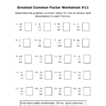Math Greatest Common Factor Worksheets Printable