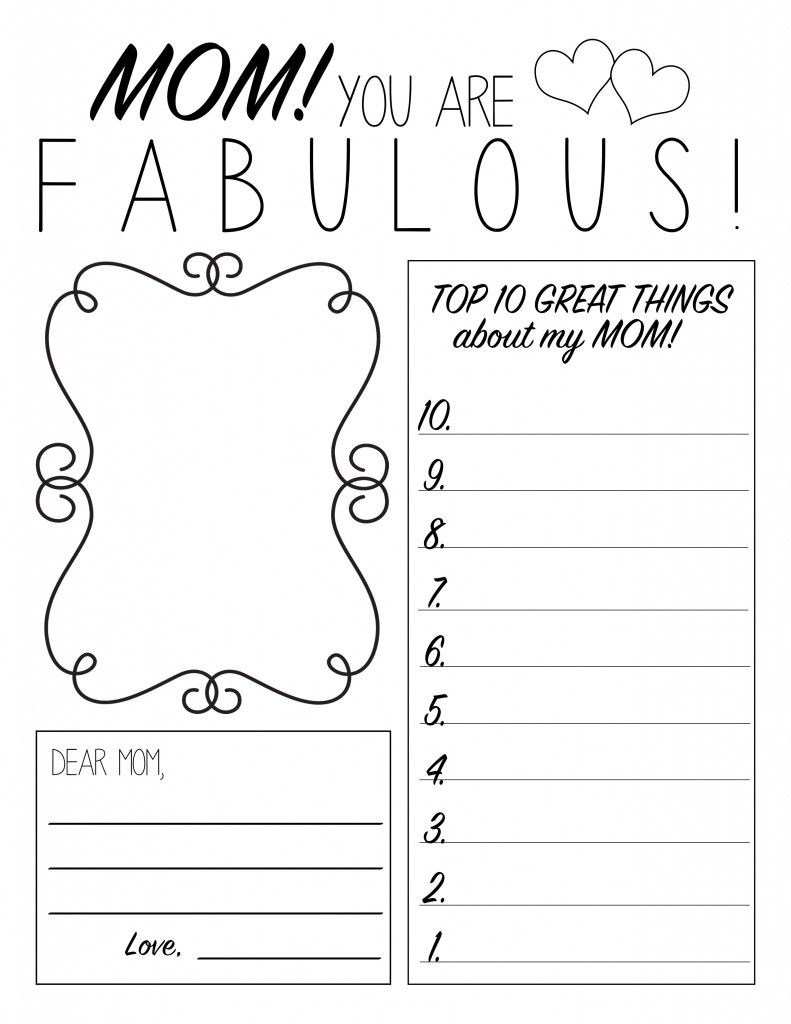 Mother s Day Printable Worksheet Mothers Day Coloring 