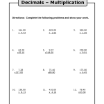 Multiplying Decimals Free Printable Worksheets Free