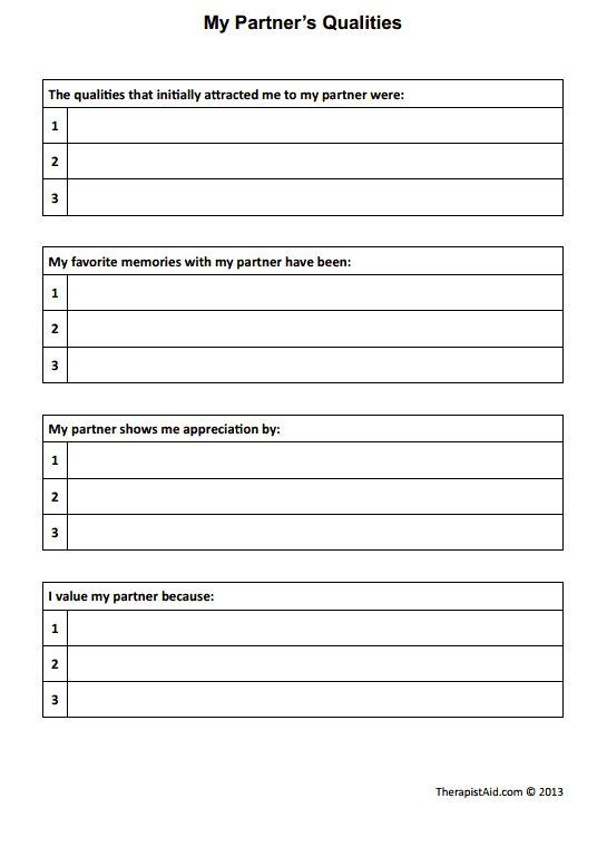 My Partner s Qualities Couples Therapy Worksheets 
