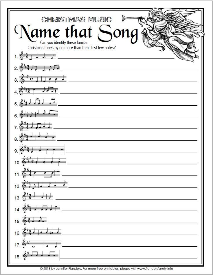 Name That Song Fill In The Blank Free Printable 