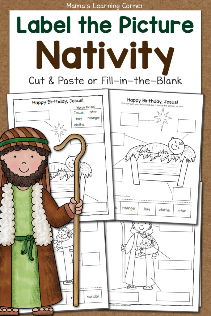 Nativity Label The Picture Worksheets Mamas Learning Corner