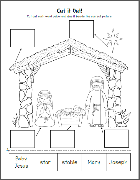 Nativity Worksheets For Kindergarten And First Grade