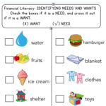 Needs And Wants Worksheet Needs And Wants Worksheet 1st