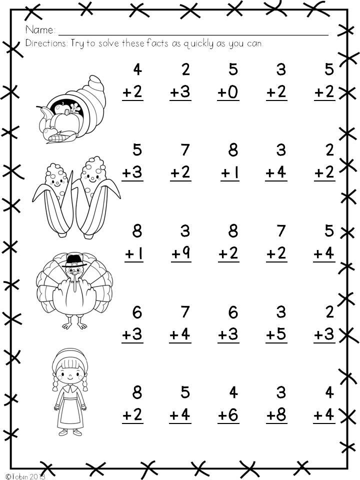 November Printables Kindergarten Math Worksheets 