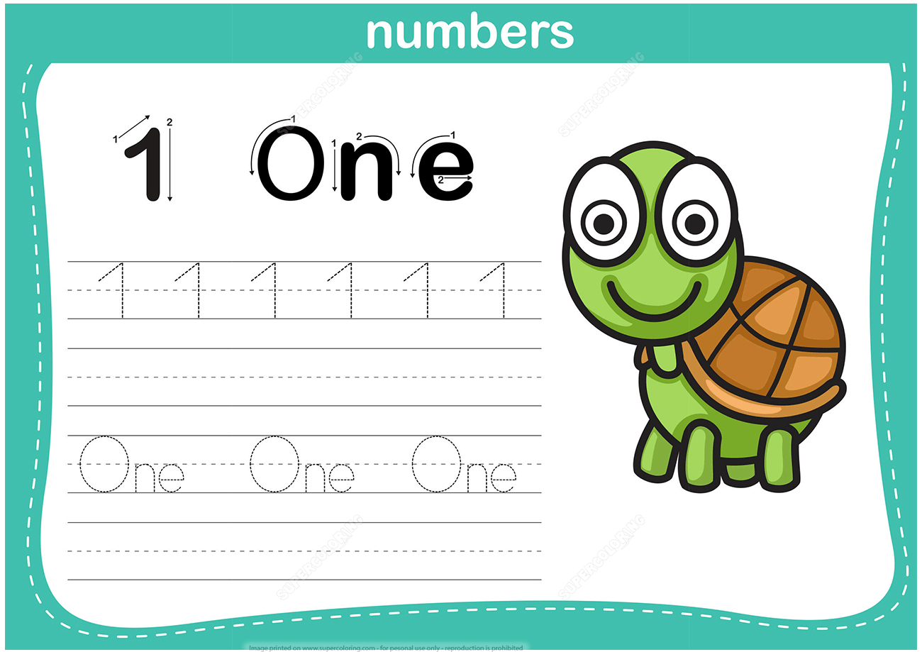 Number 1 Tracing Worksheet Free Printable Puzzle Games