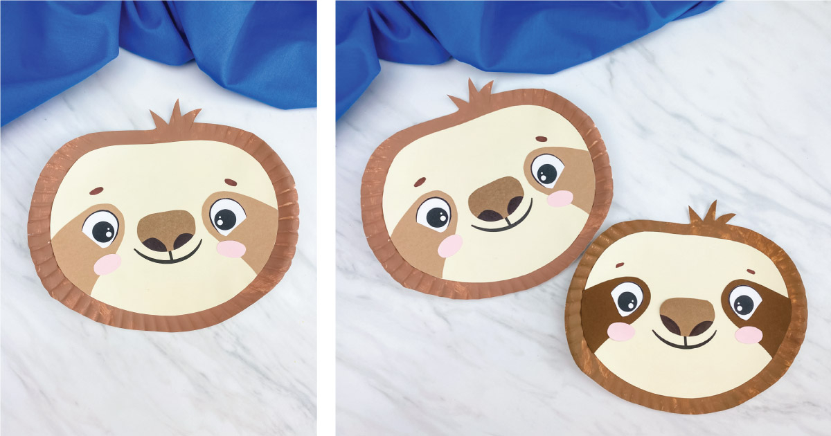 Paper Plate Sloth Craft For Kids With FREE Template