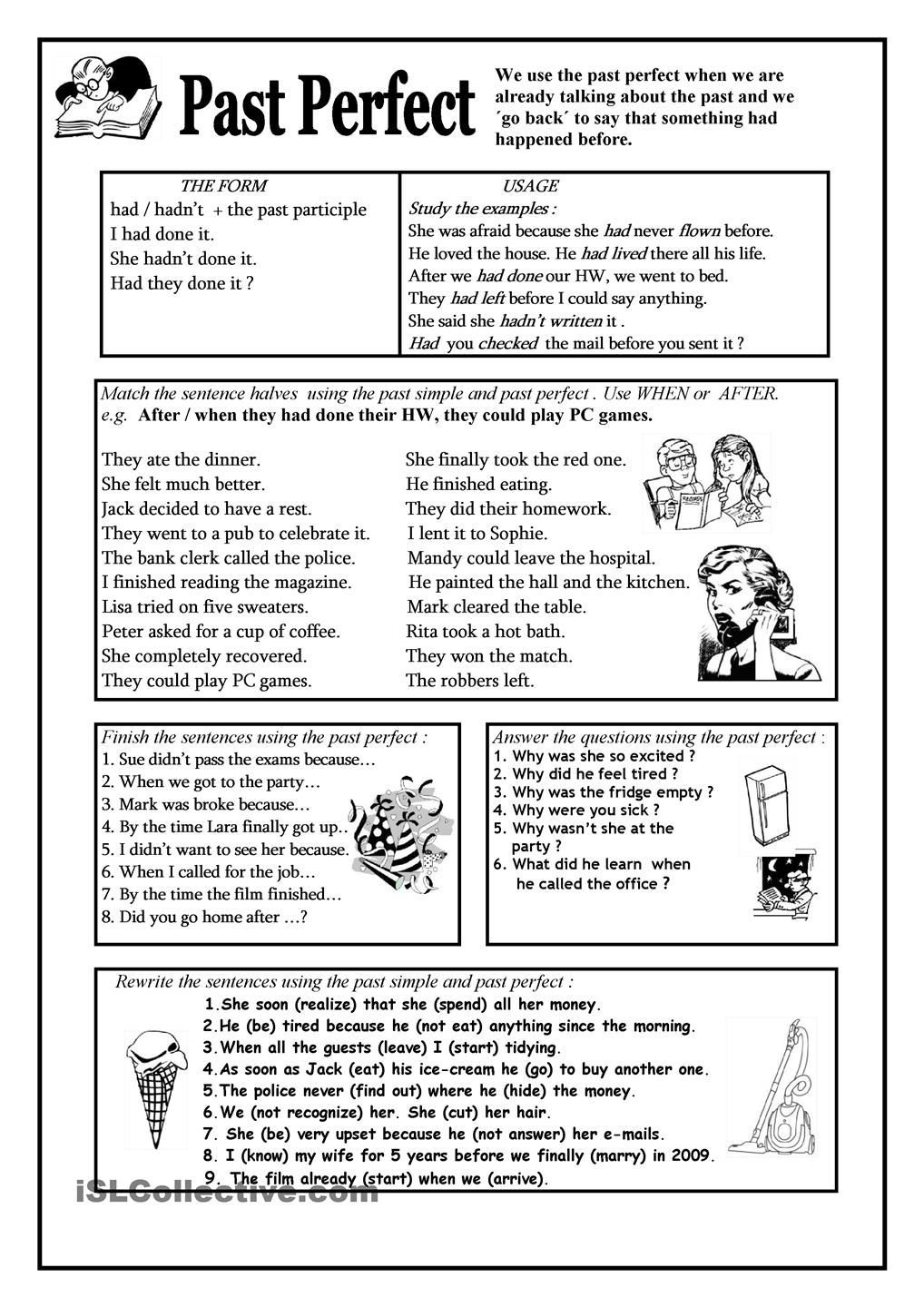 Past Perfect Worksheet Free Esl Printable Worksheets