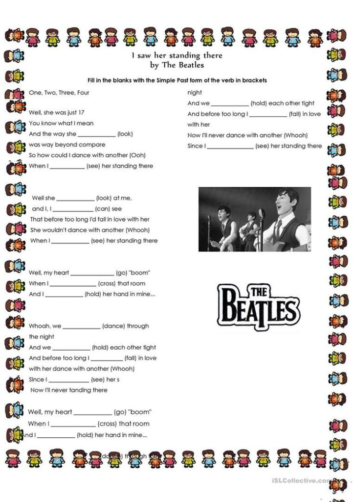 Past Simple Song By The Beatles Worksheet Free ESL