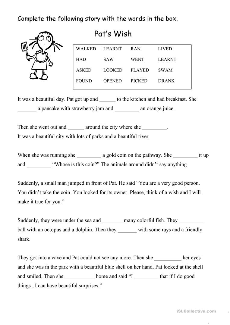 Pat s Wish Fill In The Blank English ESL Worksheets 