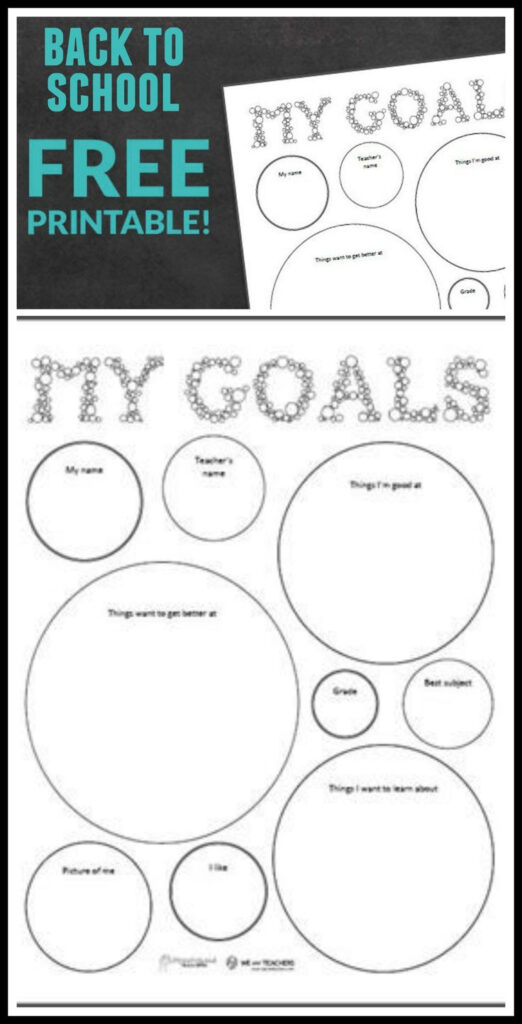 Perfect Free Printable For Back To School Goal Setting