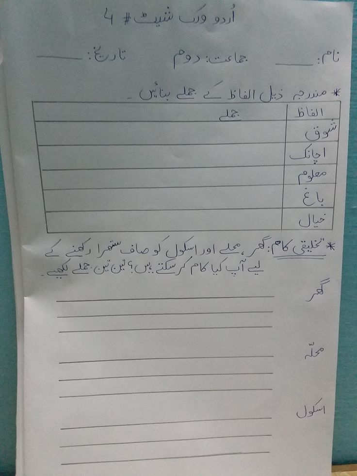 Pin By Anam Jumlana On Urdu Worksheets 2nd Grade Reading 