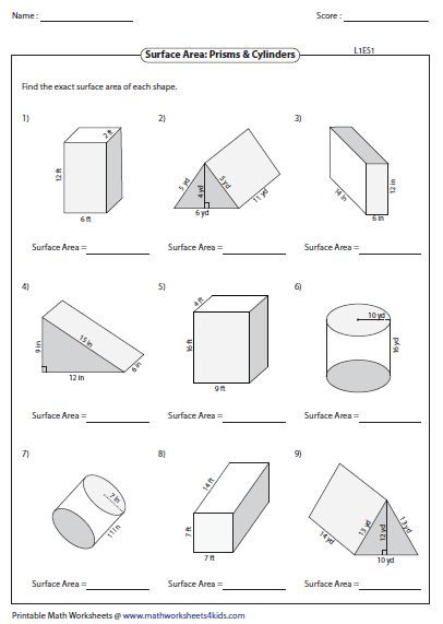 Pin By Kimberly Hunt On Math Area Worksheets Surface 